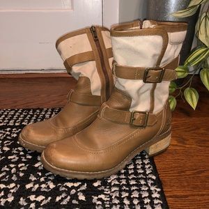 Timberland canvas heeled boots